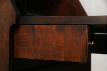 中古　美品　北海道民芸家具　上品な雰囲気漂うビューローブックケース(ライティングビューロー、簿記机、本箱、本棚、飾り棚、収納棚、戸棚、ワークデスク、在宅ワーク、在宅用)(R-072661)