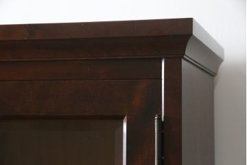 中古　美品　北海道民芸家具　上品な雰囲気漂うビューローブックケース(ライティングビューロー、簿記机、本箱、本棚、飾り棚、収納棚、戸棚、ワークデスク、在宅ワーク、在宅用)(R-072661)