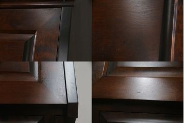 中古　美品　北海道民芸家具　上品な雰囲気漂うビューローブックケース(ライティングビューロー、簿記机、本箱、本棚、飾り棚、収納棚、戸棚、ワークデスク、在宅ワーク、在宅用)(R-072661)