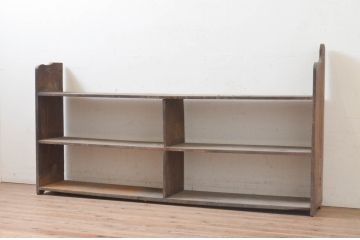 和製アンティーク　懐かしい雰囲気を醸し出す古い栗(クリ)材のオープンラック(飾り棚、本棚、ディスプレイラック、ブックシェルフ)(R-072662)