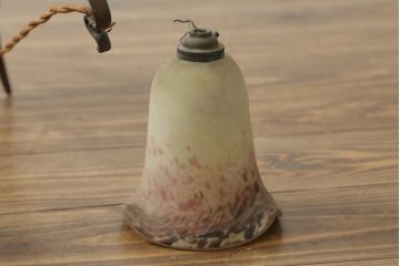 イギリスアンティーク　希少デザイン　真鍮フレーム　マーブル模様ガラスのウォールライト(ウォールランプ、壁掛け照明、壁付け照明、英国)(R-072666)
