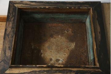 和製アンティーク　総黒柿　渋い色味と独特な杢目が目を惹く長火鉢(囲炉裏、木製火鉢)(R-072672)