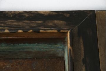 和製アンティーク　総黒柿　渋い色味と独特な杢目が目を惹く長火鉢(囲炉裏、木製火鉢)(R-072672)