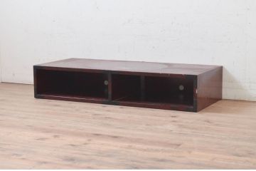 中古　欅産業　仙台箪笥　木目が美しく黒々とした金具が映えるローボード(テレビ台、テレビボード、収納棚)(R-072673)