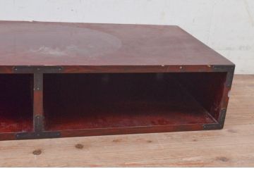 中古　欅産業　仙台箪笥　木目が美しく黒々とした金具が映えるローボード(テレビ台、テレビボード、収納棚)(R-072673)