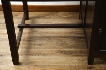 和製アンティーク　総ナラ材　直線的なデザインがレトロな片袖机　(R-072675)