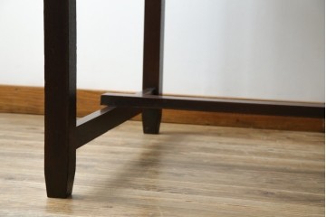 和製アンティーク　総ナラ材　直線的なデザインがレトロな片袖机　(R-072675)