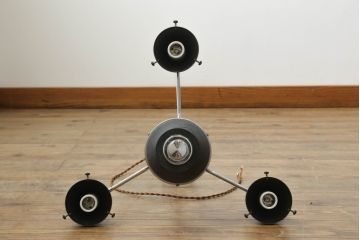 ビンテージ照明　シンプルでお部屋に取り入れやすい3灯シャンデリア(天井照明、吊り下げ照明、ペンダントライト、ヴィンテージ)(R-072677)