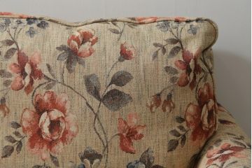 中古　美品　maruni(マルニ木工)　地中海シリーズ　優しい色合いの花柄が愛らしいモナコハイラブシート(2人掛けソファ、2Pソファ、二人掛け)(定価約32万円)(R-072688)