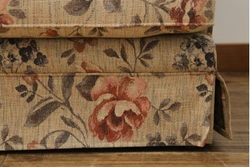 中古　美品　maruni(マルニ木工)　地中海シリーズ　優しい色合いの花柄が愛らしいモナコハイラブシート(2人掛けソファ、2Pソファ、二人掛け)(定価約32万円)(R-072688)