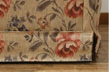 中古　美品　maruni(マルニ木工)　地中海シリーズ　優しい色合いの花柄が愛らしいモナコハイラブシート(2人掛けソファ、2Pソファ、二人掛け)(定価約32万円)(R-072688)