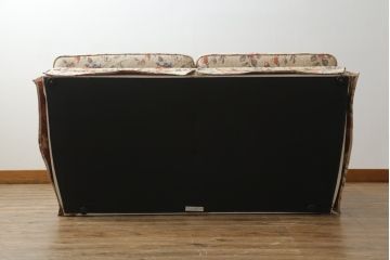 中古　美品　maruni(マルニ木工)　地中海シリーズ　優しい色合いの花柄が愛らしいモナコハイラブシート(2人掛けソファ、2Pソファ、二人掛け)(定価約32万円)(R-072688)