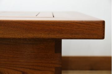 和製ビンテージ　美品!!　総欅(ケヤキ)材　重厚な囲炉裏テーブル(座卓、ローテーブル、火鉢、長火鉢、木製火鉢、ヴィンテージ)(R-072693)
