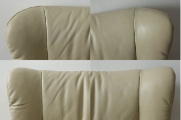 中古　EKORNES(エコーネス)　本革　ゆったりとしたくつろぎの時間におすすめのオットマン付きストレスレスチェア(リクライニングチェア、アームチェア、1人掛け、一人掛け、1P、レザー、北欧)(定価約35万円)(R-072694)