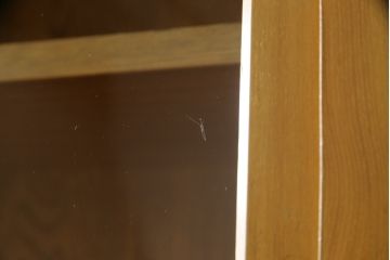 和製アンティーク　昭和レトロな雰囲気漂う二段重ね収納棚(ガラスケース、キャビネット、食器棚、飾り棚、戸棚、本箱、ブックケース)(R-072701)