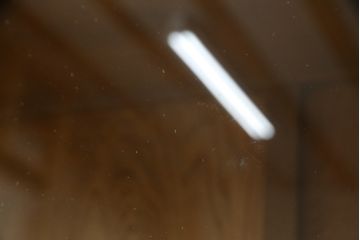 和製アンティーク　昭和レトロな雰囲気漂う二段重ね収納棚(ガラスケース、キャビネット、食器棚、飾り棚、戸棚、本箱、ブックケース)(R-072701)