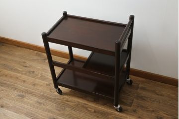 中古　松本民芸家具　上品な色合いが魅力!!シックな雰囲気漂うB型ワゴン(キャスターワゴン、サイドワゴン、キッチンワゴン、花台)(R-072727)