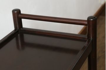 中古　松本民芸家具　上品な色合いが魅力!!シックな雰囲気漂うB型ワゴン(キャスターワゴン、サイドワゴン、キッチンワゴン、花台)(R-072727)