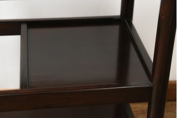 中古　松本民芸家具　上品な色合いが魅力!!シックな雰囲気漂うB型ワゴン(キャスターワゴン、サイドワゴン、キッチンワゴン、花台)(R-072727)