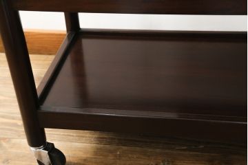 中古　松本民芸家具　上品な色合いが魅力!!シックな雰囲気漂うB型ワゴン(キャスターワゴン、サイドワゴン、キッチンワゴン、花台)(R-072727)
