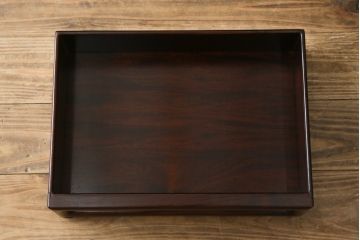 和製アンティーク　花梨(カリン)材　品のある佇まいが美しい飾り棚(茶棚、茶箪笥、違い棚、戸棚、収納棚)(R-072730)