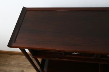 和製アンティーク　花梨(カリン)材　品のある佇まいが美しい飾り棚(茶棚、茶箪笥、違い棚、戸棚、収納棚)(R-072730)