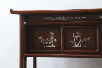 和製アンティーク　花梨(カリン)材　品のある佇まいが美しい飾り棚(茶棚、茶箪笥、違い棚、戸棚、収納棚)(R-072730)