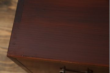 和製アンティーク　美品　前面欅(ケヤキ)材　漆塗り　シンプルな造りのローボード(収納箪笥、和タンス、引き出し、ローチェスト)(R-072734)