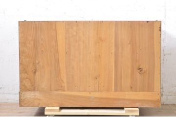 和製アンティーク　美品　前面欅(ケヤキ)材　漆塗り　シンプルな造りのローボード(テレビ台、テレビボード、収納箪笥、和タンス、引き出し、ローチェスト)(R-072735)