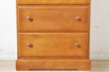 中古　横浜クラシック家具　ダニエル(daniel)　アーリーアメリカンシリーズ　A-108　引き出し10杯が嬉しい!木の温もり溢れるチェスト(小抽斗タンス、引き出し、洋服タンス、ハイチェスト)(R-072744)