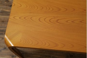 和製ビンテージ　天童木工　欅(ケヤキ)材　天板の美しい木目が魅力的な座卓(ヴィンテージ、ローテーブル、センターテーブル、リビングテーブル)(R-072748)