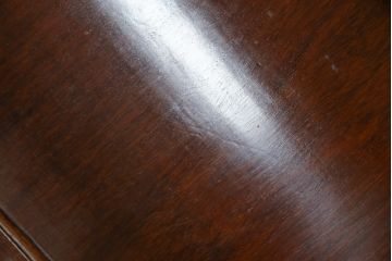 和製ビンテージ　総花梨(カリン)材　象嵌入り　凝ったデザインの彫刻が魅力のアームチェア(一人掛け、ダイニングチェア、椅子、イス、板座チェア、ヴィンテージ)(R-072755)
