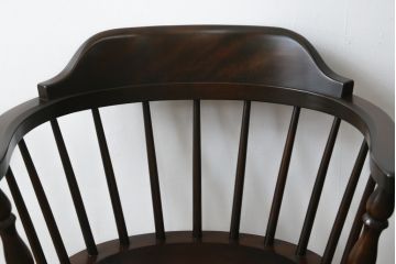 中古　松本民芸家具　#91型　落ち着きのある大人カフェ風インテリアが叶うアームチェア2脚セット(キャプテンチェア、板座チェア、椅子、ダイニングチェア、イス)(定価2脚で約26万円)(R-072756)