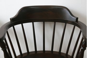 中古　松本民芸家具　#91型　落ち着きのある大人カフェ風インテリアが叶うアームチェア2脚セット(キャプテンチェア、板座チェア、椅子、ダイニングチェア、イス)(定価2脚で約26万円)(R-072756)