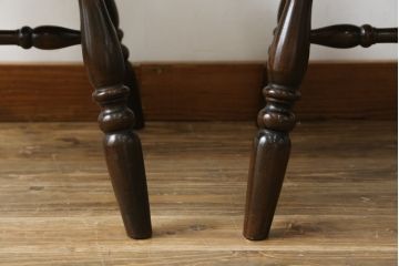 中古　松本民芸家具　#91型　落ち着きのある大人カフェ風インテリアが叶うアームチェア2脚セット(キャプテンチェア、板座チェア、椅子、ダイニングチェア、イス)(定価2脚で約26万円)(R-072756)