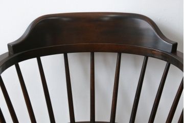 中古　松本民芸家具　#91型　落ち着きのある大人カフェ風インテリアが叶うアームチェア2脚セット(キャプテンチェア、板座チェア、椅子、ダイニングチェア、イス)(定価2脚で約26万円)(R-072757)