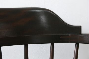 中古　松本民芸家具　#91型　落ち着きのある大人カフェ風インテリアが叶うアームチェア2脚セット(キャプテンチェア、板座チェア、椅子、ダイニングチェア、イス)(定価2脚で約26万円)(R-072757)