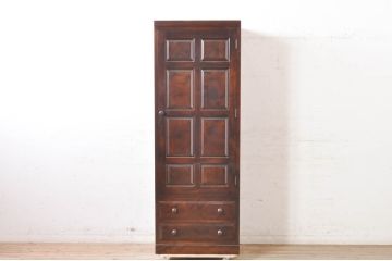 中古　美品　松本民芸家具　DII-12型　スリムで取り入れやすいワードローブ(洋服タンス、衣装タンス、収納棚、戸棚)(定価約46万円)(R-072760)