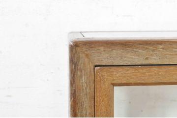 和製アンティーク　希少サイズ!!　レトロな雰囲気漂う薄型壁掛けガラスケース(ショーケース、飾り棚、陳列棚、店舗什器)(R-072773)