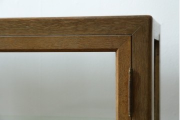 和製アンティーク　希少サイズ!!　レトロな雰囲気漂う薄型壁掛けガラスケース　(R-072773)