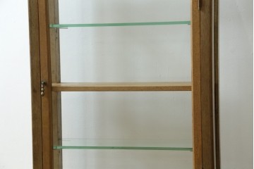 和製アンティーク　希少サイズ!!　レトロな雰囲気漂う薄型壁掛けガラスケース　(R-072773)