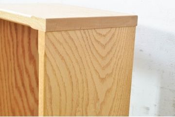 中古　タモ材　高島屋購入品　シンプルなデザインで使いやすいディスプレイラック(飾り棚、花台、飾り台、オープンラック)(R-072775)