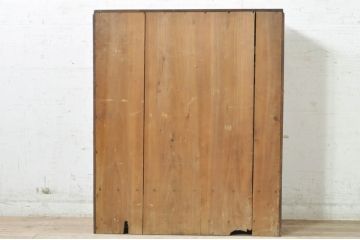 和製アンティーク　古い栓材の透かし彫り本箱(ブックケース、収納棚、戸棚、飾り棚、サイドキャビネット)(R-072788)