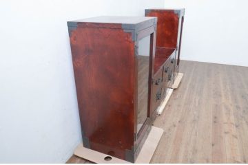 中古　美品　欅産業　仙台民芸箪笥(仙台箪笥)　和モダンな佇まいが魅力的なテレビ台ユニット(テレビボード、リビングボード、ローチェスト、和タンス、収納箪笥、飾り棚、収納棚、戸棚、サイドキャビネット)(R-072789)
