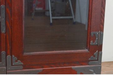 中古　美品　欅産業　仙台民芸箪笥(仙台箪笥)　和モダンな佇まいが魅力的なテレビ台ユニット(テレビボード、リビングボード、ローチェスト、和タンス、収納箪笥、飾り棚、収納棚、戸棚、サイドキャビネット)(R-072789)