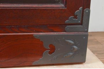 中古　美品　欅産業　仙台民芸箪笥(仙台箪笥)　和モダンな佇まいが魅力的なテレビ台ユニット(テレビボード、リビングボード、ローチェスト、和タンス、収納箪笥、飾り棚、収納棚、戸棚、サイドキャビネット)(R-072789)