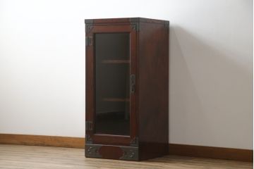中古　美品　欅産業　仙台民芸箪笥(仙台箪笥)　和モダンな佇まいが魅力的なサイドキャビネット(飾り棚、収納棚、戸棚)(R-072791)
