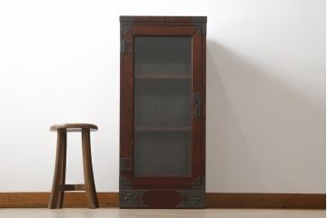 中古　美品　欅産業　仙台民芸箪笥(仙台箪笥)　和モダンな佇まいが魅力的なサイドキャビネット(飾り棚、収納棚、戸棚)(R-072791)