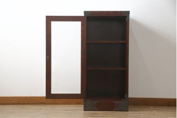 中古　美品　欅産業　仙台民芸箪笥(仙台箪笥)　和モダンな佇まいが魅力的なサイドキャビネット(飾り棚、収納棚、戸棚)(R-072791)
