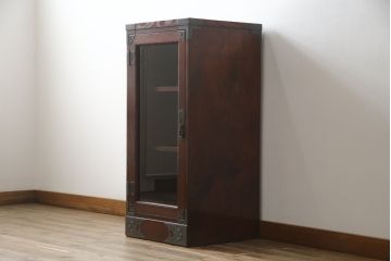 中古　美品　欅産業　仙台民芸箪笥(仙台箪笥)　和モダンな佇まいが魅力的なサイドキャビネット(飾り棚、収納棚、戸棚)(R-072791)